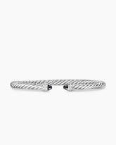Cable Flex® Bracelet in Sterling Silver with Black Onyx and Diamonds, 4mm